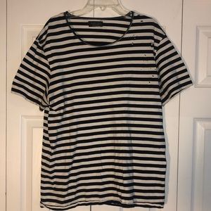 Zara Man black and white striped shirt